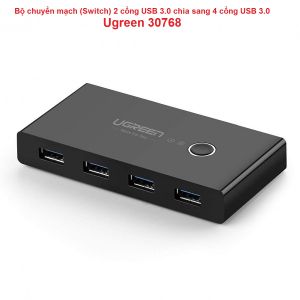 Bộ chuyển mạch (Switch) 2 cổng USB 3.0 chia sang 4 cổng USB 3.0 Ugreen 30768 Chính Hãng