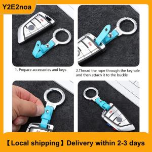 【Local shipping】 Personalized Anti Loss Key Pendant Leather Keychain Car Key Holder Portable Carabiner Waist Belt Buckle Durable Key Ring For Men