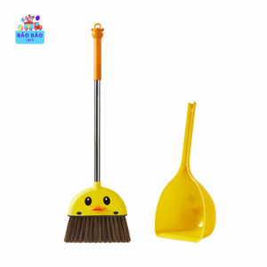 Bộ đồ chơi chổi quét nhà mini kèm hót rác hình con vịt Bộ đồ chơi quét nhà cho bé phụ giúp ba mẹ việc nhà