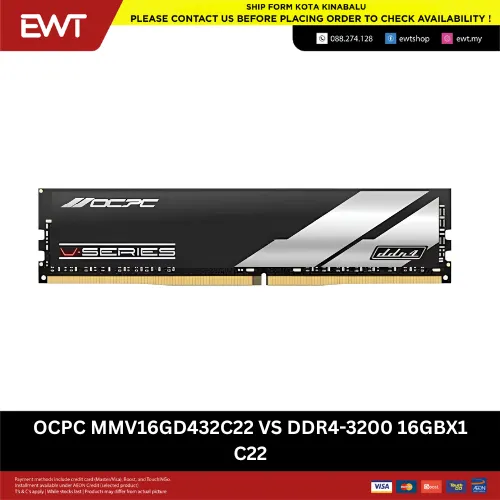 OCPC VS DDR4 16GB 3200MHz CL22 Desktop RAM MMV16GD432C22