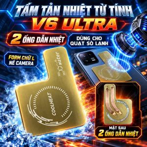 Tấm đồng tản nhiệt từ tính có lõi ống chất lỏng dẫn nhiệt hiệu suất cao V6 Pro dùng cho điện thoại di động quạt tản nhiệt sò lạnh