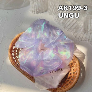 Ikat Rambut Korea Scrunchie Perempuan Dewasa Motif Glitter Berjaring Aksesoris Hiasan Rambut Lucu AK199 ZIORRA