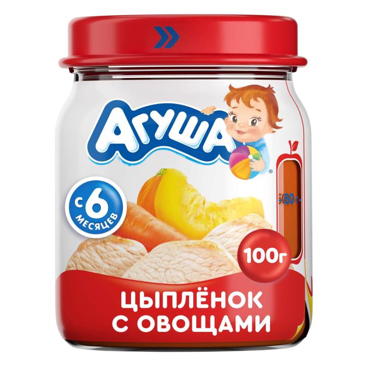 пюре Агуша цыпленок с овощами с 6 месяцев, 100 г | Lazada.co.th