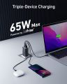 Anker ที่ชาร์จ USB C,ที่ชาร์จ735 GaNPrime 65W,เครื่องชาร์จติดผนังพับได้เร็วขนาดกะทัดรัด3พอร์ตสำหรับ MacBook Pro/air,iPad Pro, Galaxy S22/S21, HP Spectre, Note 20/10 +, iPhone 13/Pro,พิกเซล,และอีกมากมาย. 