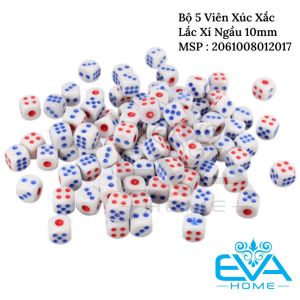 Bộ 5 Viên Xúc Xắc Lắc Xí Ngầu Cạnh Vuông Size 8mm