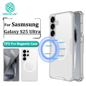 Nillkin Luxury Soft Silicone MagSafe Case for Samsung Galaxy S23 Ultra S24 Ultra S25 Ultra Phone Cases Transparent TPU + PC Silicone Clear Shockproof Back Cover