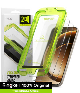 Ringke Easy Slide Tempered Glass Screen Protector for OnePlus 15 (2 Pack) - 9H Full Coverage Anti-Fingerprint Oleophobic Coating with Easy Installation Tool