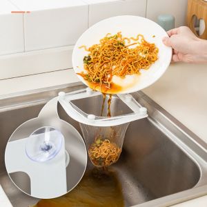 [SG SELLER]Kitchen Suction Cup Sink Garbage Storage Rack / Disposable Bag Hanging Sink Mesh / Filter Screen Drain Rack
