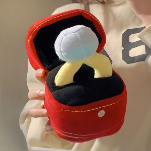 BEIBEI PP Cotton Big Diamond Doll Ring Set Plush Toy Plush Big Diamond Creative Ring Box Plush Toy Cute Soft Plush Love Diamond Ring Fun Toy Girlfriend Gifts