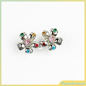 M.G.【Ready in Stock】 Rhinestone Flower Tighten Waist Buckle Pins Waist Clip Adjustable Snap Detachable 1 Set
