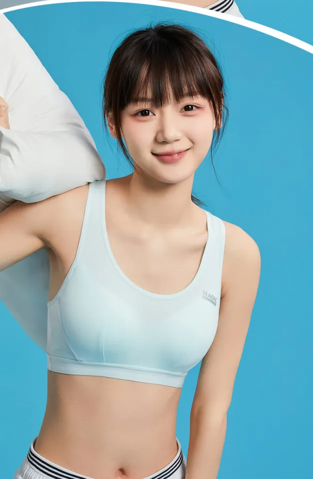 Girl Puberty Underwear Female Junior High School Student Shock-Proof  Two-Stage 12-14 Years Old Vest Girls' Sports Bra Cotton