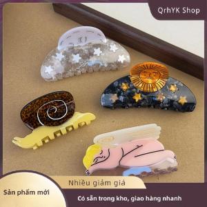 Hàng có sẵn✨ Sáng Tạo Vui Acetate Hướng Dương Sao Ốc Tóc Clip Claw Cho Phụ Nữ Thời Trung Cổ Mặt Trời Nữ Cá Mập Kẹp Tóc Phụ Kiện Tóc Công Cụ