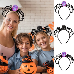 Cute Spiders Decor Hair Hoop Women Spa Wash Face Makeup Headband for Photoshoots Halloween Party Hair Accessories