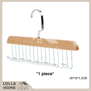 8 Hooks Multifunctional High Quality Solid Wood Hanger Penyangkut Baju Kayu Solid Wooden Hanger Clothes Organizer