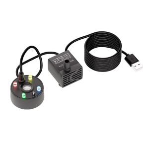 MUMU USB 5V bơm nước Đèn LED nhiều màu sắc Cấu trúc tất cả trong một ao Bảo vệ chống thiếu nước Máy tạo sương siêu âm Trang trí bể cá