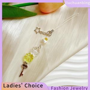[COD] liuchuanbing Jewellery Ngọt Ngào Bốn Lá Clovers Đính Cườm Điện Thoại Quyến Rũ Cho Phụ Nữ Cô Gái Dễ Thương Tinh Tế Keychain Mặt Dây Chuyền Điện Thoại Thời Trang Dây Buộc Quà Tặng