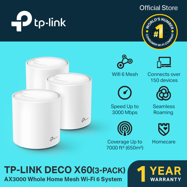 TP-Link Deco X60 AX3000 Whole Home Mesh Wi-Fi 6 System (3-Pack) | Mesh ...