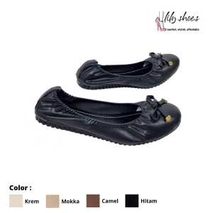 DALLEYA COLLECTION - Mochimochi Sepatu Wanita Flatshoes Balerina / Teplek Kerut Casual Real Pict by lily shoes