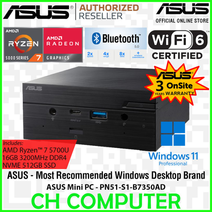 ASUS Mini PC PN51 series PN51S1B7350AD mini PC with AMD