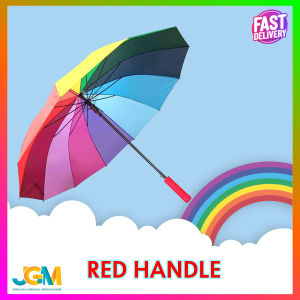 High Quality Payong 12 RIBS Colorful Rainbow Umbrella for Summer or Rainy Season
