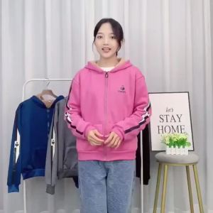[plush lining] plush thickened short coat womens autumn and winter loose hooded zippered Coats㏇X0412