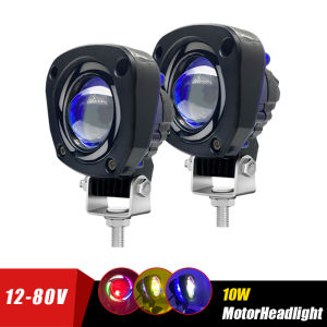 Super bright led Motorcycle Headlights Fog lamp Motor auxiliary lamp work lights spotlights 12v 10w 2400lm