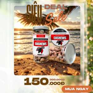 {Hộp 500g} Hạt Điều Rang Muối Size Cồ hạt to bự 380 hạt/kg W180 giá 99k