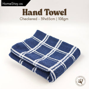 Cotton Hand Towel 39x65 / 40x70 – Checkered & Jacquard Floral | Soft & Absorbent | Lap Tangan