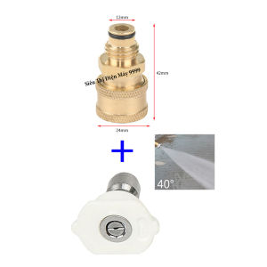 Bộ béc phun cao áp 1/4 và khớp nối nhanh ren ngoài cho súng rửa xe ren trong Bằng Đồng