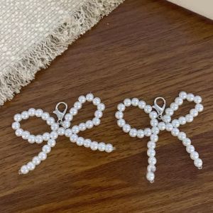 🔥1Pair Handmade Shoes Clip Double Layered Pearl Bowknot Shoe Buckle Charm Lace Bow Shoe Buckle Shoe Decoration Bag Keychain Pendant