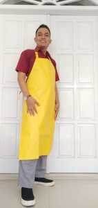Apron Masak anti air Waterproof PVC celemek cuci piring  anti minyak anti bahan kimia Ukuran 110cm