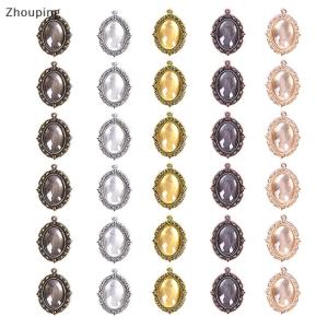 【ZP】 Cute Jewerry 60 chiếc khay Mặt dây chuyền tròn 5 Màu Đồ thủ công làm đồ trang sức tự làm bằng thủy tinh