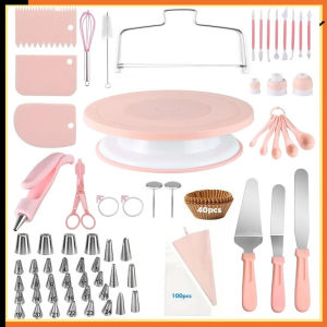207pc Cake Decoration Baking Tool Set with Cream Decorating TipsPerfect for DIY Baking Supplies Kit