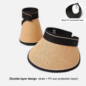 Empty Top Women Girls Visors Casual Foldable UV Protection Beach Hat Straw Cap Sun Hats Sunshade