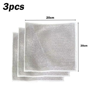 Rust Removal Cleaning Cloth Kitchen Magic Dishwashing Towel Metal Steel Wire Cleaning Rag Microwave Stove Clean Tools Dish Cloth