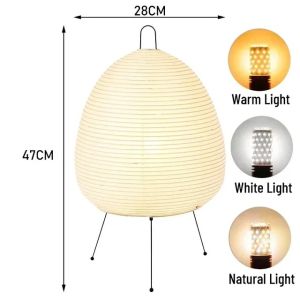Japanese Noguchi Akari Rice Paper Floor Lamp Wabi Sabi Vintage Standing Light for Living Room Bedroom Home Decor Bedside E27