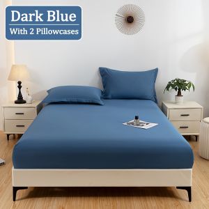 【3 in 1】Bedsheet 3in1 Full Garterized Korean Plain Bed Sheet No Gusot Single/Double/Queen/King Size Bedcover