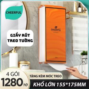 Khăn Giấy Rút Treo Tường - Tặng Kèm Móc Treo