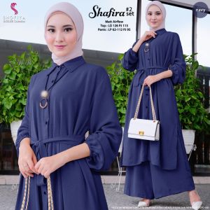 Setelan Jumbo LD 126 Shafira Bahan Crinckle Airflow Fashion Muslimah Simpel Kekinian