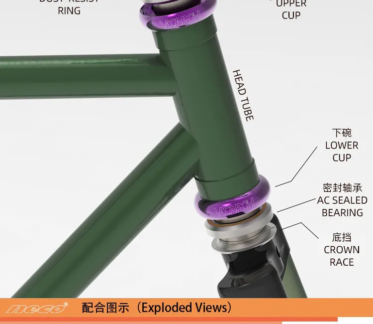 Neco Bike Headsets Threadless External Cup 1/8 34MM Road