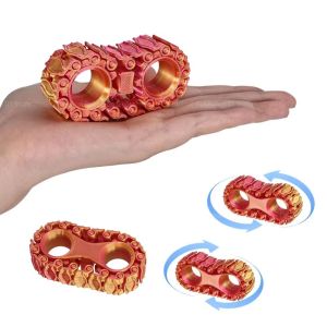 TESDFD Bánh xích ngón tay Bánh xích Gyro đầu ngón tay Kim loại Con quay Xích xe đạp Gear Fidget Công cụ tập trung ADHD Bền bỉ Bánh xe bánh răng xích con quay hồi chuyển Người lớn