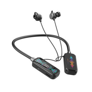 Universal Smart Digital Display Waterproof Karaoke Singing Wireless Bluetooth Headset Sports Neck Long Standby Battery Life Mobile Phone Universal Bluetooth 5.4 Fitness Running Outdoor Bluetooth Earphone Wireless Bilateral Stereo Bluetooth Earphone