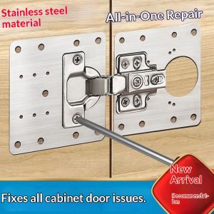 【SG Inventory】(10PCS)Stainless Steel Hinge Repair Plate - Cabinet Door Hinge Fixer for Loose/ Damaged Cabinet Doors