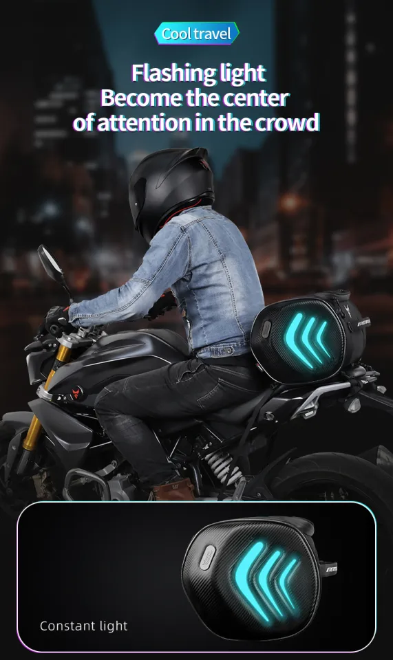 MotoCentric Light Tunnel Bag Rear Seat Bag With Blinker Light 20L - Main Image