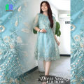 Dress Remaja Modern Tile Bordir Twoton Terbaru Pesta Kondangan Natal Sisuka Model Korea Jumbo. 