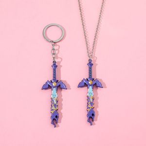 Classic Game Legend of Master Sword Necklace Sword Weaponry Pendant Necklace for Fans Collection Accessories Gifts