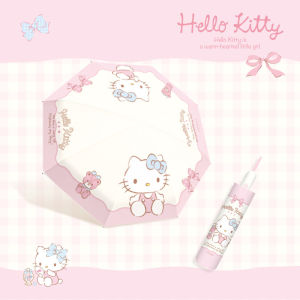 AE Sanrio Genuine HelloKitty Childrens rain or shine umbrella black-coated sun protection umbrella compact sunshade umbrella for girls custom-made