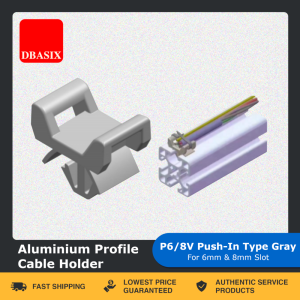 DBASIX - Cable Holder / Push-In Type Cable Holder P6/8V / 3030 4040 Aluminum Profile Cable Holder - Gray