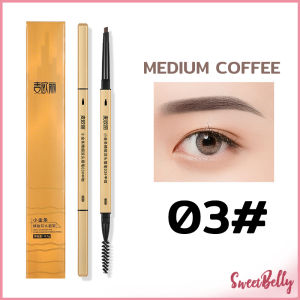 Sweet Belly ดินสอเขียนคิ้ว 2 in 1 มีหัวเขียน และหัวแปรงปัดคิ้ว ทรงสามเหลี่ยม กันน้ํา กันเหงื่อ ติดทนนาน Eyebrow pencil