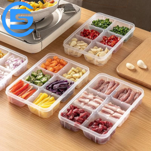 Hộp thực phẩm chia 6 ngăn có nắp đậy kín chống tràn nhựa PP an toàn cho sức khỏe G538-HTP6ngan